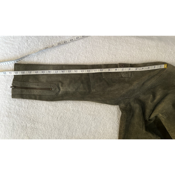 Vintage Blazer Olive Green Suede Sz 10 utility Jacket heritage transitional - Picture 10 of 12